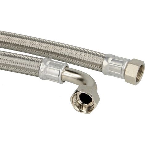 Flexible pour eau potable 3/4’’ écrou chapeau x  3/4’’ écrou chapeau coude 90 °