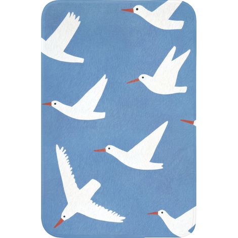 TAPPETINO PER WC Uccelli - Bianco - Motivo 40x60 cm