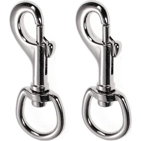Lot de 2 mousquetons robustes pour laisse de chien, taille moyenne (1/4)