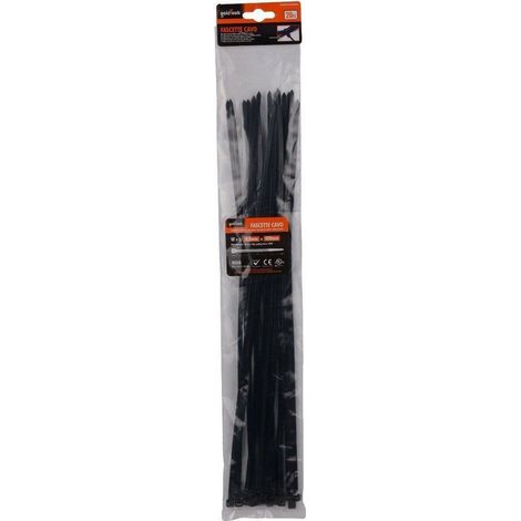 Kaela - Set 20 Pz Fascette Cavi Cavo Nero Stringenti In Plastica Nylon 4.8x400 Mm 92385 - (1/2)