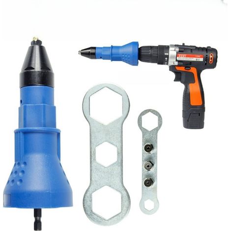 Adaptateur pour pistolet à riveter électrique, connecteur pour outil de rivetage, compatible avec les outils de rivetage pour perceuses électriques