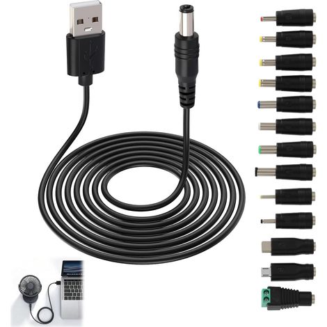 Universal USB to DC Connector Cable 13 in 1 Multi-Function Charger with 13 Adaptations for Routers, TVs, LED Strips and More - Secure and Portable Power Solution (1/5)