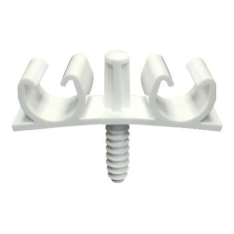 Fixation double tubes multicouches. PER et cuivre gainé FIX-RING Multi® Plomberie. Ø 16 à 20mm coloris blanc 50 pièces - I.N.G FIXATIONS SARL (1/5)