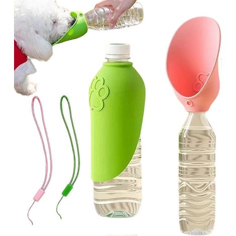 Gourde de voyage pour chien étanche pliable silicone lot de 2 155x65 cm abreuvoir portable chiens toutes tailles camping bateau jardin (1/5)