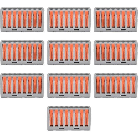 10-teiliges Set mit 5-Port-Hebelklemmen für Drahtverdrahtung (Orange) (1/4)
