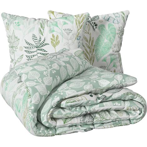Parure de lit Alioe 220x240cm vert - Atmosphera créateur d'intérieur (1/5)