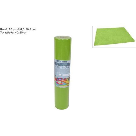 Set 20 Pieces Sets De Table Tnt Roll Nappes 30 X 40 Cm Vert