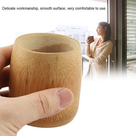 Teetasse aus reinem Naturbambus, handgefertigt, unbemalt, umweltfreundlich, runde Öffnung, Größe M (1/5)