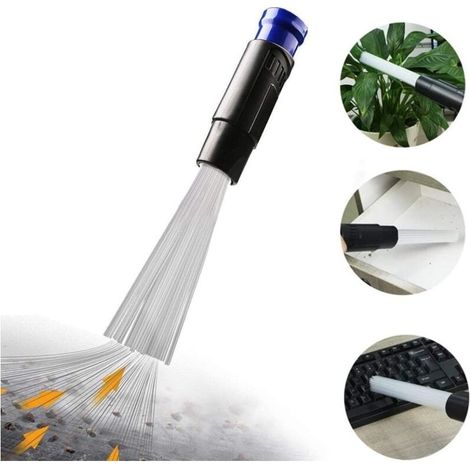 Embout aspirateur dus dusty brush clean brosse aspirateur Accessoires Flexible Tube Cleaning Toolavec 30 pailles flexibles for Car,Corners,Pet (Bleu) (1/4)