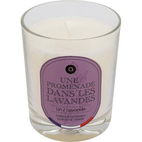 Bougie parfumée Nibi lin et lavande 180g - Atmosphera créateur d'intérieur