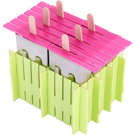 moldes para helado, acero inoxidable, rejillas de madera, soporte de plástico, para el hogar y la cocina. (1/5)