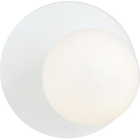 Lampada a Parete Oslo, Acciaio verniciato a polvere, Vetro, Bianco, 20x20x15 cm