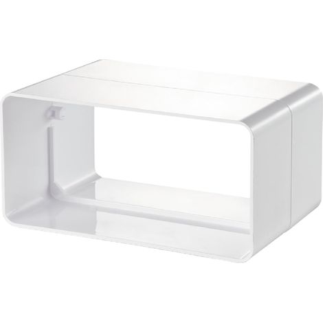 Connettore a canale piatto, 60 x 204 mm, in PVC, per condotto dell'aria piatto, connettore per tubi rettangolari, per il collegamento dei tubi, sistema di ventilazione, riscaldamento, raffreddamento, (1/5)