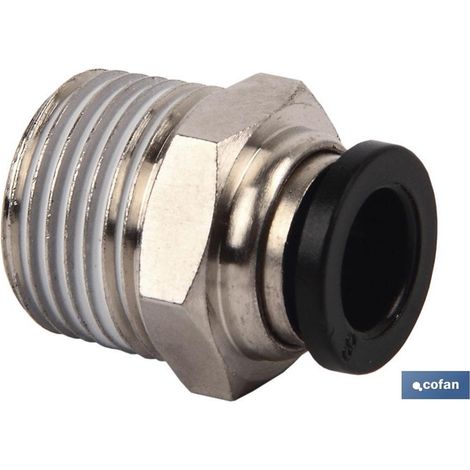 Raccord fileté droit cofan t-4 r-1/4 corps métal étanchéité parfaite