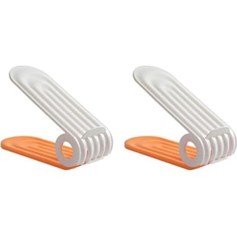 Lot de 2 Étagère de rangement pour chaussures peu encombrante, organisateur de chaussures réglable, installation facile (1/5)