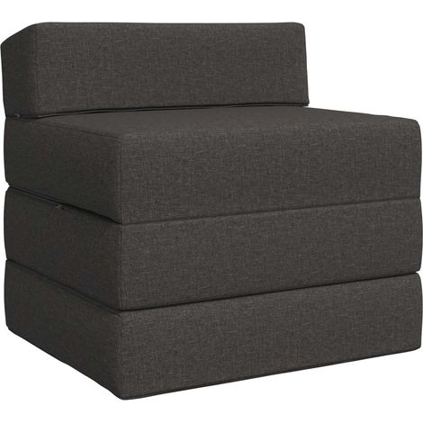 Foldable Sofa Bed Dark Grey 200 x 70 x 15 cm Fabric vidaXL (1/5)