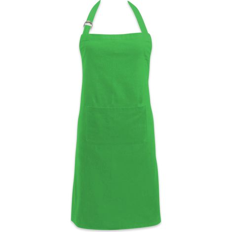 Tablier De Cuisine - 100 % Coton - Vert - 32 X 28 Pouces - Avec Poche Centrale Et Bretelles Réglables - 1 Pièce
