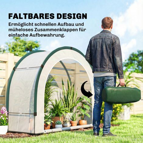 Serre de jardin en forme de dôme, tunnel pliant en aluminium 200x80x164 cm vert (1/4)