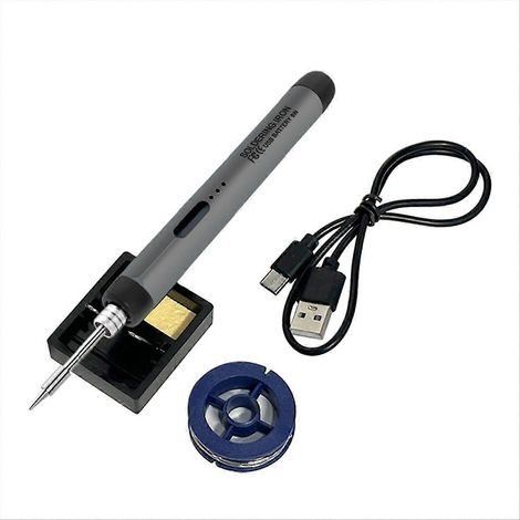 Fer à souder sans fil gris avec batterie lithium intégrée et charge rapide (1/5)