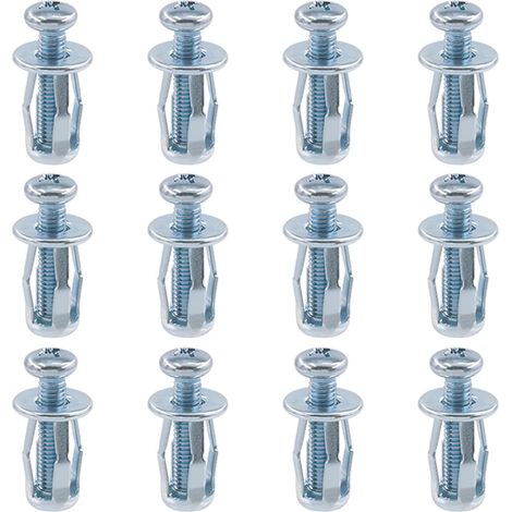 Lot de 12 écrous de cric M5 x 25 - Écrous de pétale - Écrous de fixation avec vis - Assemblage pour mur creux en fer - Utilisation sur mur doux et fin (M5 x 25) (1/5)