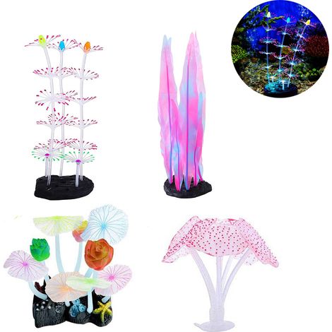Lot de 4 méduses lumineuses décoratives pour aquarium (1/5)