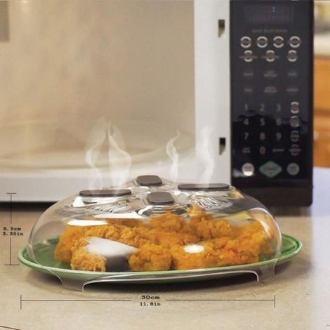 Couvercle Micro Ondes - 20.5 cm - Magnétique Avec Aérateurs À Vapeur - Pour Assiettes Et Récipients - 1 Pièce