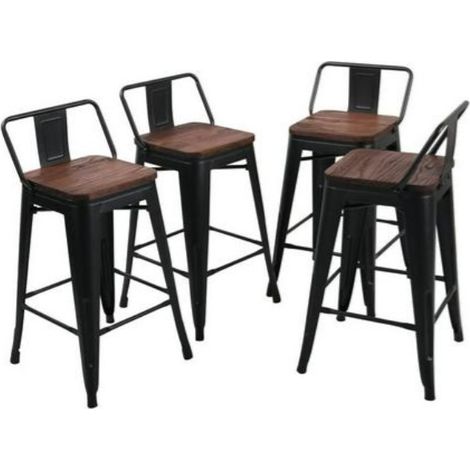 Aqrau 4 pièces de Tabouret de bar de 84 42 42cm cm de haut avec assise