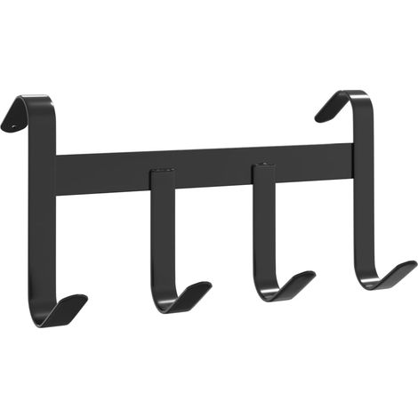 Bridle Hanger with 4 hooks Black Steel vidaXL (1/5)