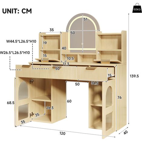 Möbelstück aus MDF in Natural 120 x 40 x 139.5 cm HOMAIRE (1/5)
