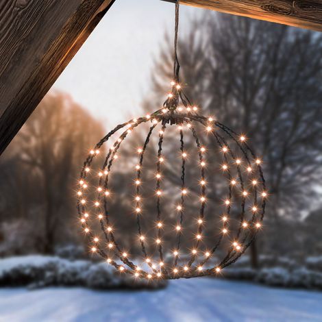 esotec Solar Weihnachtskugel D=30cm, 210 LEDs bernsteinfarben 103419