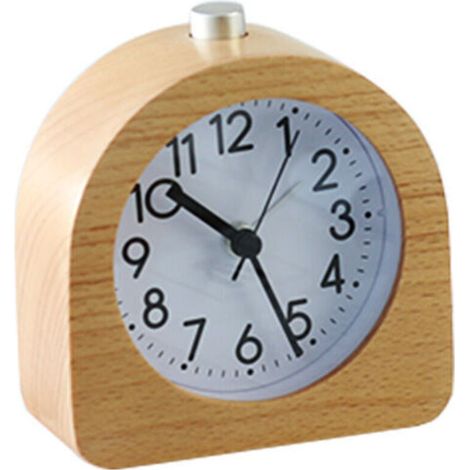 - Réveil Voyage Bois Alarme Éclairée Alarme Réveil Analogique Silencieux No Tick Horloge À Aiguille Rising Sound Alarm (1/3)
