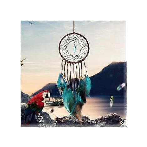 Traumfänger  Handgefertigter traditioneller Wandbehang aus Federn, Heimdekoration, Ornament, Kunsthandwerk (1/5)