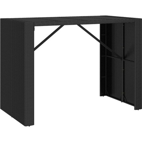 Maison Exclusive - Bartisch mit Glasplatte Schwarz 145x80x110 cm (1/5)