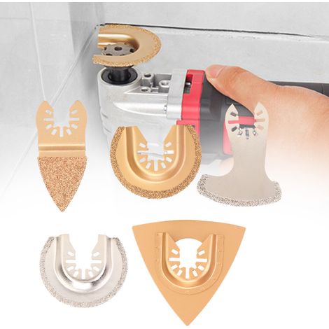 Lame de scie diamantée oscillante en carbure cémenté (lot de 5) pour le meulage du bois (1/5)