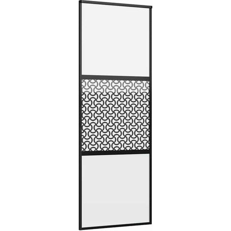 Porte en verre Fretwork Noir 90 x 2 x 205 cm Aluminium