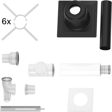 Bosch Accessoires gaz brûlés FC-Set80-C93x (arrière Kit de base C93x, d:80/125-110mm, 7738112744