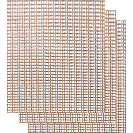 Lot de 3 tapis de cuisson, antiadhésif, résistant à 260°C, pour barbecue gaz charbon électrique four (1/5)