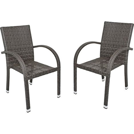 Stapelstuhl 2er Set GARDA-120 in dunkelgrau, B/H/T: ca. 64/90/57 cm