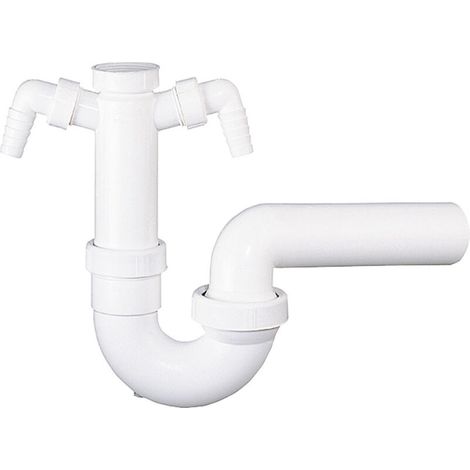 Siphon à tube 100/2 m 2 raccords pour lave-linge 11/2 x DN 50 (1/2)