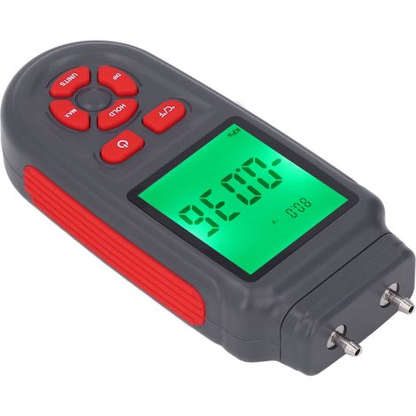 Digitales Manometer mit ABS-Gehäuse, handliches Gerät mit hochauflösendem HD-Display, Gasdruckmesser für den Einsatz in der HLK-Technik im Bergbau (1/5)