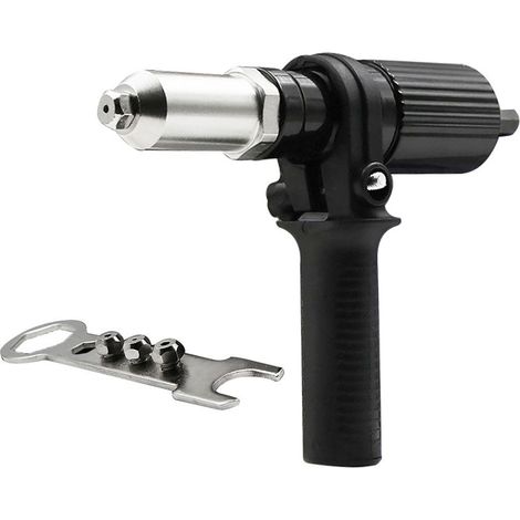 Adaptateur Riveteuse, Kit d'adaptateur de Pistolet à Riveter pour Perceuse électrique sans Fil, Pistolet à Riveter électrique Rivetage Outil (1/5)