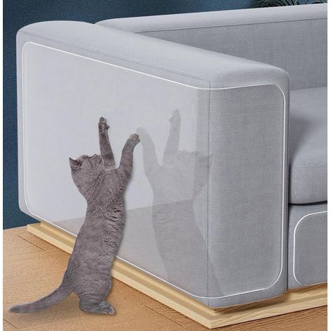 Kratzschutz für Möbel gegen Katzen Spezielle Möbelschutzfolien gegen Katzen- und Hundekratzer Maßgefertigte, 30 cm x 3 m große, transparente und selbstklebende Schutzfolien für Möbel. (1/5)