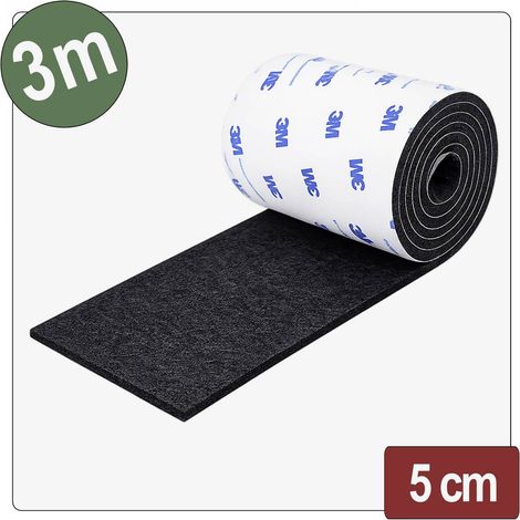 Quadrios 26SA144 Feltrini autoadesivo, rotondo Nero (L x L x A) 3000 x 50 x 4 mm 3 m