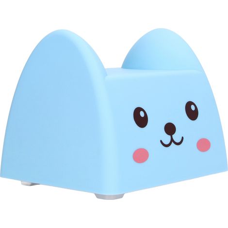 Veilleuse exquise en forme de chat bleu mignon, source de lumière blanche, objet décoratif et amusant pour les enfants