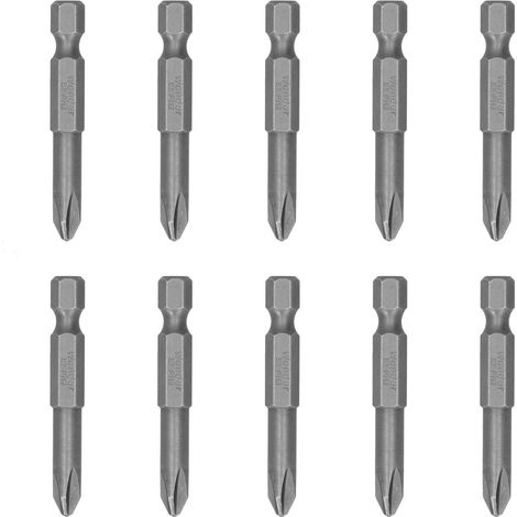 Set de 10 embouts cruciformes S1/4 de 6mm pour visseuse électrique, têtes magnétiques de rechange (1/5)