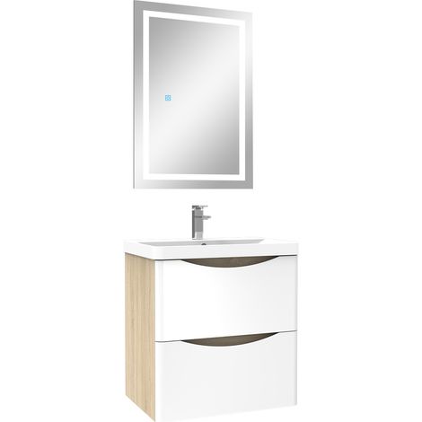 Ocean Ensemble meubles Salle de Bain 50cm simple vasque + miroir lumineux