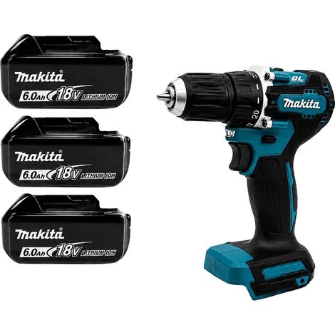 Schlagbohrmaschine, bürstenloser Motor, zwei Geschwindigkeiten, 3 Akkus und Werkzeug (1/2)