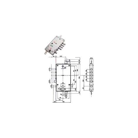 SERRATURA TRIPL. APPLIC. MULTIF. SCR. CIL. EU. + D/MAPPA BLIND. 54597  mm.60 SX (54597ROMS36)    MOTTURA