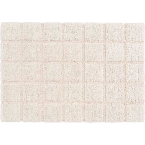 Tapis rectangulaire à poils longs style shaggy écru 120 x 170 cm