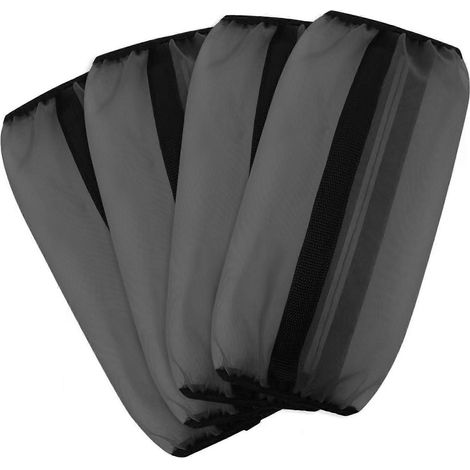 Guêtres anti-mouches en filet pour chevaux (lot de 4) : protection anti-mouches, protection contre les insectes, protection UV et soulagement des articulations (noir) (1/5)